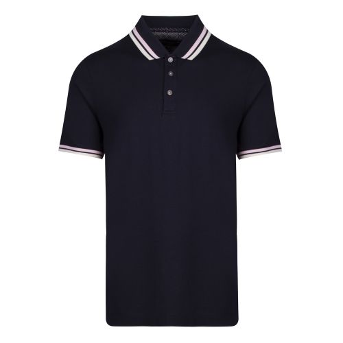 Mens Navy Kazza Striped Collar S/s Polo Shirt 43920 by Ted Baker from Hurleys