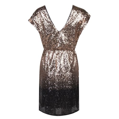 Womens Black/Gold Vielvia Sequin Dress 33773 by Vila from Hurleys