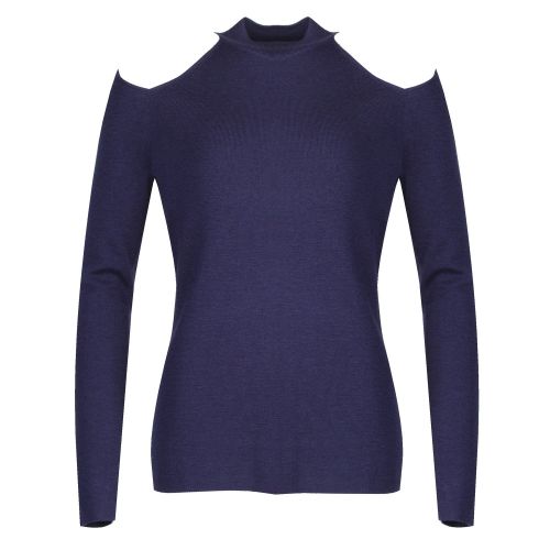 Womens True Navy Cut Out Mock Neck Top 31103 by Michael Kors from Hurleys
