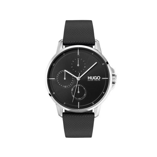 Mens Black Focus Leather Watch 78753 by HUGO from Hurleys