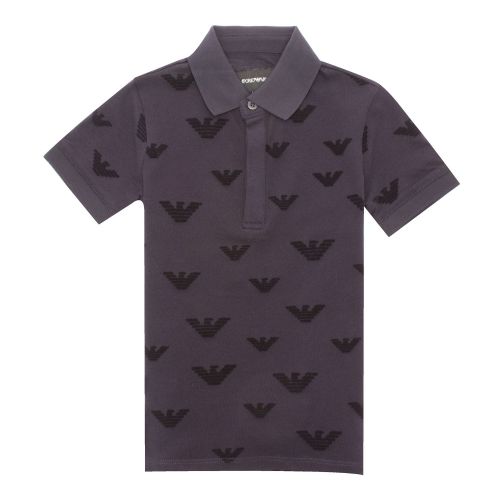 Boys Navy Flock Eagle S/s Polo Shirt 30724 by Emporio Armani from Hurleys