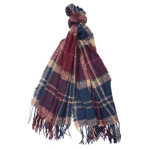Womens Damson Tartan Boucle Scarf 79819 by Barbour from Hurleys
