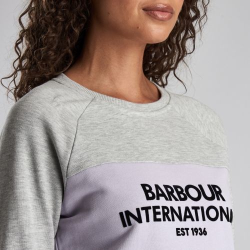Womens Grey Island Crew Sweat Top 46625 by Barbour International from Hurleys