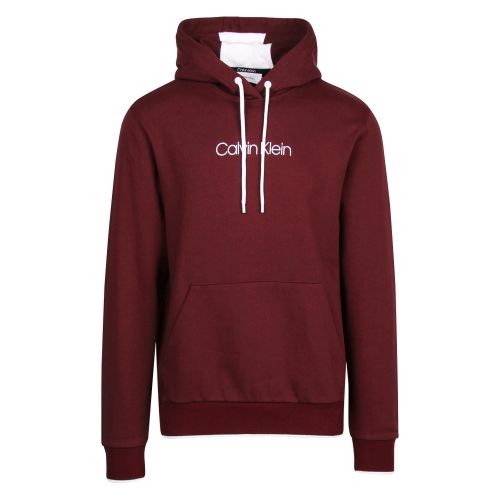 Mens Oxblood Front Logo Hooded Sweat Top 49905 by Calvin Klein from Hurleys