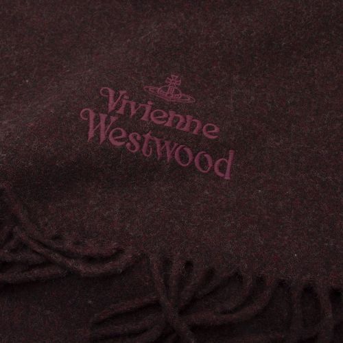 Burgundy Embroidered Lambswool Scarf 79423 by Vivienne Westwood from Hurleys