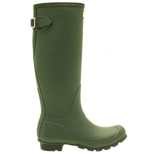 Womens Green Original Back Adjustable Wellington Boots 68159 by Hunter from Hurleys