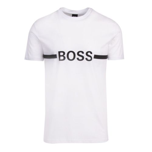 Mens White/Black Beach RN Slim Fit S/s T Shirt 76471 by BOSS from Hurleys