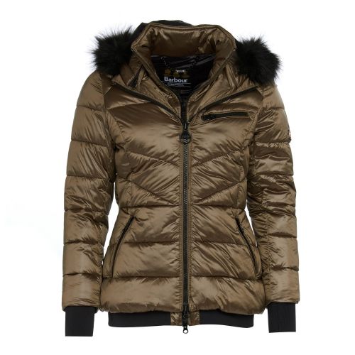 Womens Bronze Premium Strike Hooded Quilted Jacket 51386 by Barbour International from Hurleys
