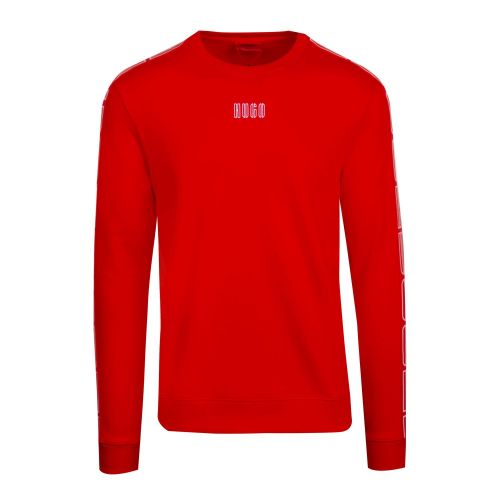 HUGO Mens Red Doby203 Trim Crew Sweat Top 74186 by HUGO from Hurleys