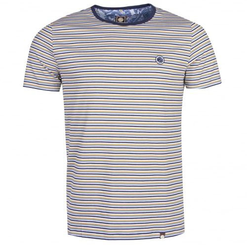 Mens Navy Feeder Stripe S/s T Shirt 26267 by Pretty Green from Hurleys