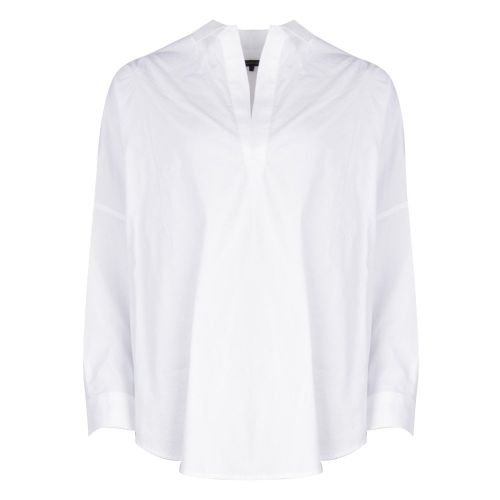 Womens Linen White Rhodes Poplin Blouse 25655 by French Connection from Hurleys