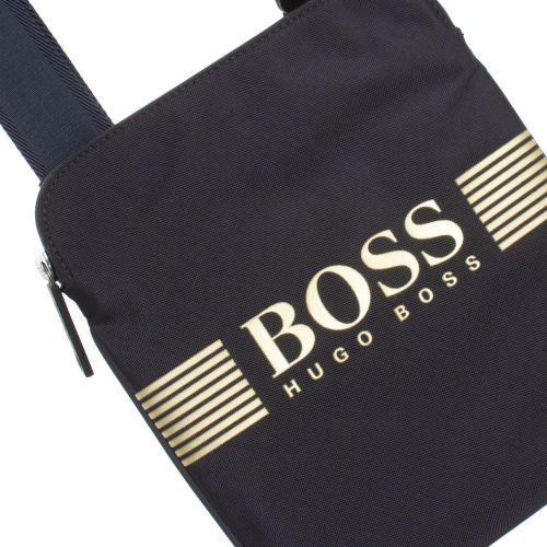 Athleisure Mens Navy/Gold Pixel_S Zip Crossbody Bag 76602 by BOSS from Hurleys