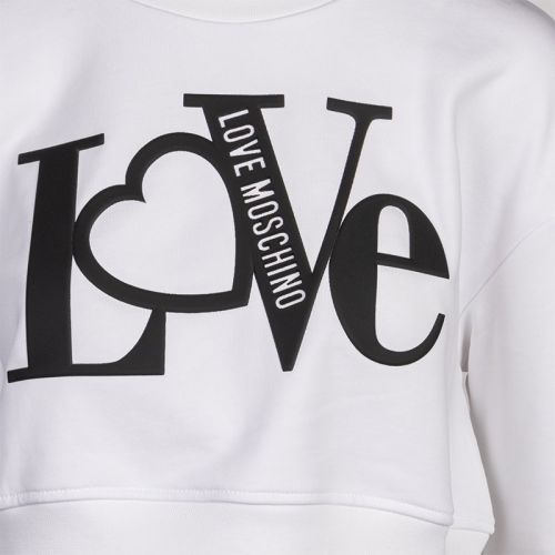 Womens Optical White Love Crop Sweat top 103263 by Love Moschino from Hurleys