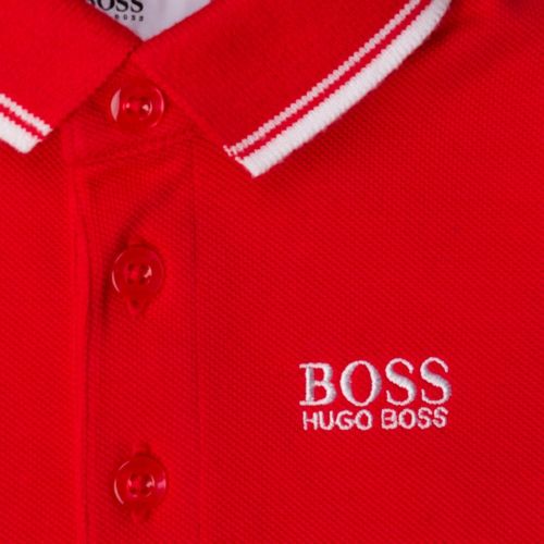Baby Red Branded Tipped L/s Polo Shirt 65337 by BOSS from Hurleys