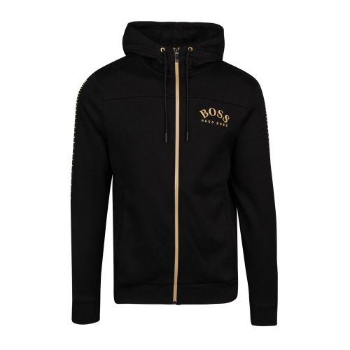 Athleisure Mens Black/Gold Saggy Win Hooded Zip Sweat Top 45206 by BOSS from Hurleys