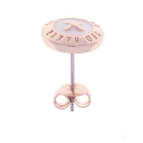 Womens Rose Gold/Baby Pink Eisley Enamel Mini Button Earrings 16034 by Ted Baker from Hurleys