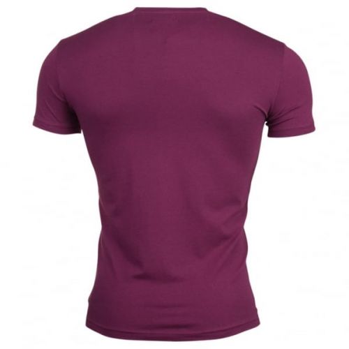Mens Aubergine Small Logo S/s T Shirt 15055 by Emporio Armani from Hurleys