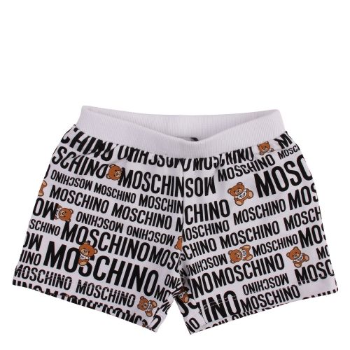 Baby Optic White Toy Print Sweat Shorts 58538 by Moschino from Hurleys