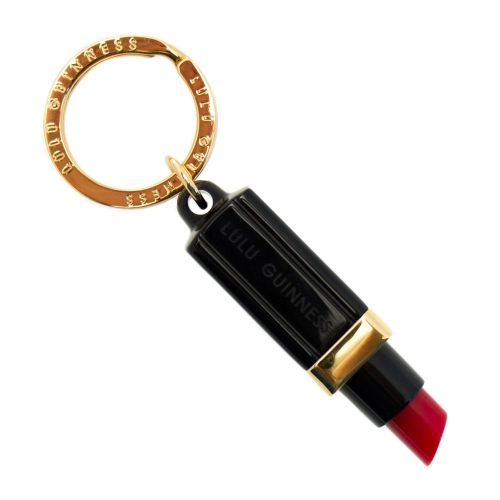 Womens Black Perspex Lipstick Keyring 49417 by Lulu Guinness from Hurleys