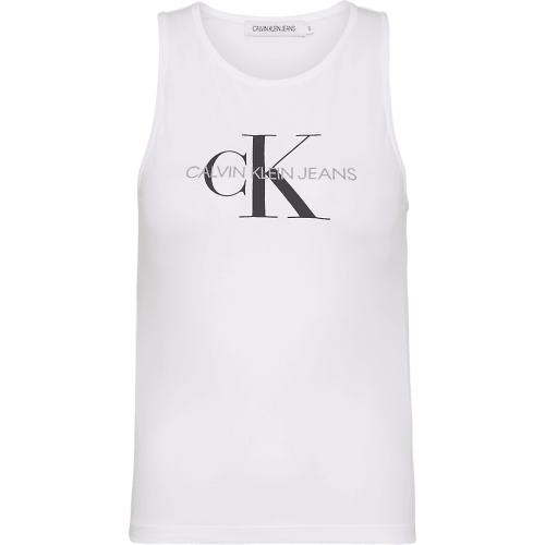 Bright White Monogram Stretch Sporty Tank Top 60120 by Calvin Klein from Hurleys