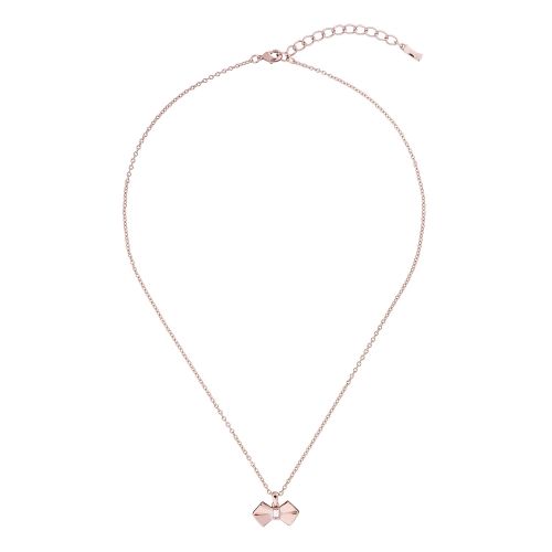 Womens Rose Gold/Crystal Sarahli Solitaire Bow Pendant Necklace 54130 by Ted Baker from Hurleys