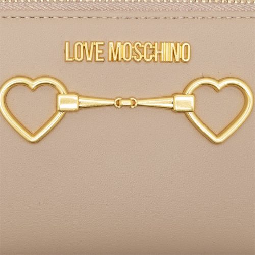 Womens Beige Heart Strap Large Zip Around Purse 101446 by Love Moschino from Hurleys