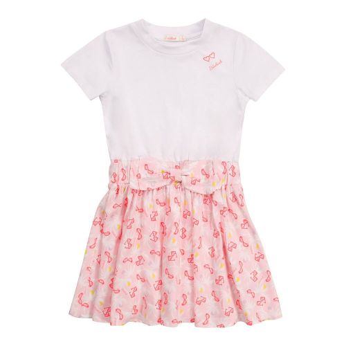Girls White/Pink Sunglasses Print Dress 85148 by Billieblush from Hurleys