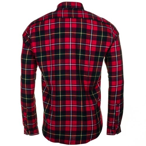 Heritage Mens Rich Red Sea Mill Check Slim Fit L/s Shirt 64766 by Barbour from Hurleys