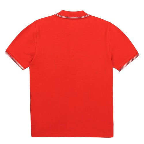 Boys Bright Red Tipped Branded S/s Polo Shirt 84588 by BOSS from Hurleys