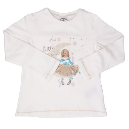 Girls Natural & Ocean Moon L/s T Shirt 12833 by Mayoral from Hurleys