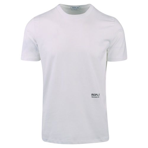 Mens White Off Centre Logo S/s T Shirt 105910 by Replay from Hurleys