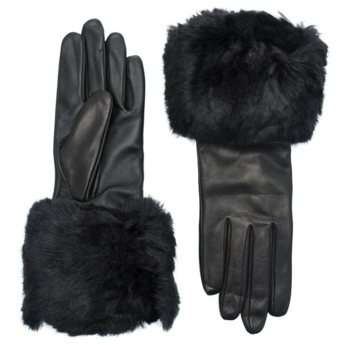 Womens Black Emree Faux Fur Cuff Gloves 63282 by Ted Baker from Hurleys