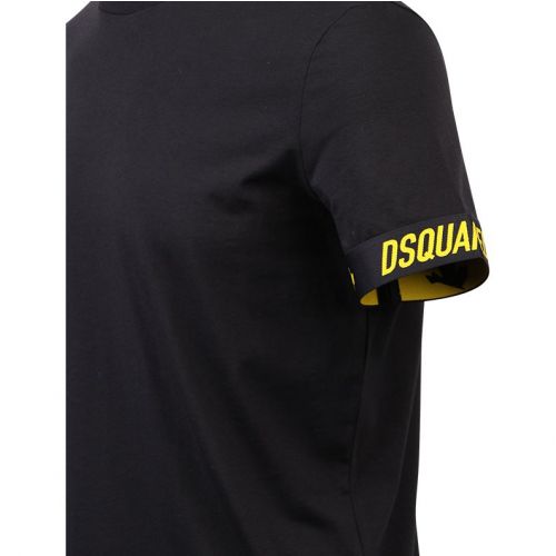 Mens Black/Yellow Colour Armband S/s T Shirt 108076 by Dsquared2 from Hurleys