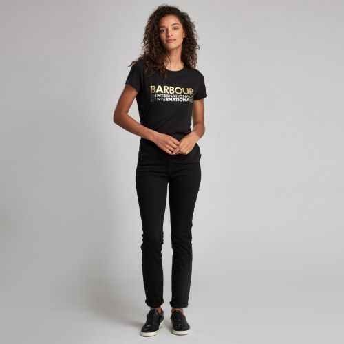 Womens Black Trackrace S/s T Shirt 56338 by Barbour International from Hurleys