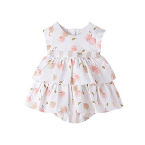 Baby Taupe Fruit Print Dress 104455 by Mayoral from Hurleys