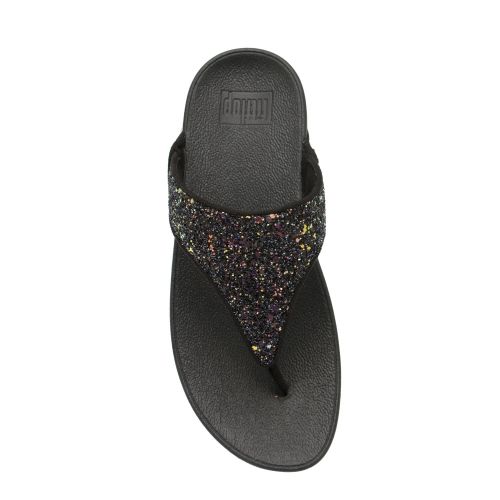 Womens Black Mix Lulu Glitter Toe-Thong Sandals 46896 by FitFlop from Hurleys
