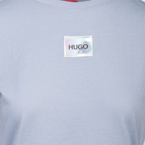 Womens Pastel Blue The Slim Tee Label S/s T Shirt 99842 by HUGO from Hurleys