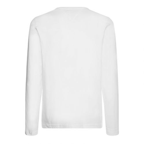 Mens White Tommy Logo Arm L/s T Shirt 108369 by Tommy Hilfiger from Hurleys