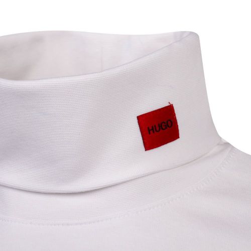 Mens White Derollo Roll Neck L/s T Shirt 92606 by HUGO from Hurleys
