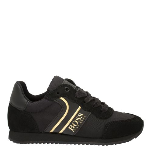 Boys Black/Gold Branded Trainers (28-35) 45640 by BOSS from Hurleys