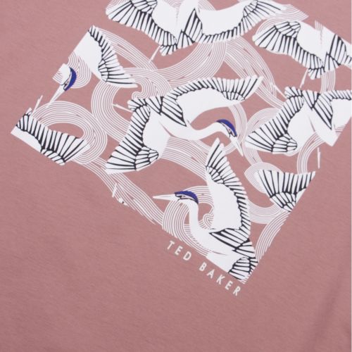 Mens Dusky Pink Stowart Bird Graphic S/s T Shirt 43924 by Ted Baker from Hurleys
