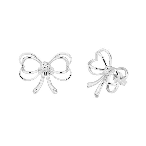 Womens Silver Lakia Small Heart Bow Earrings 32955 by Ted Baker from Hurleys