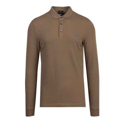 Casual Mens Khaki Passerby Slim Fit L/s Polo Shirt 51611 by BOSS from Hurleys
