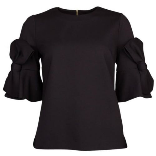 Womens Black Soaf Bow Sleeve Top 18370 by Ted Baker from Hurleys