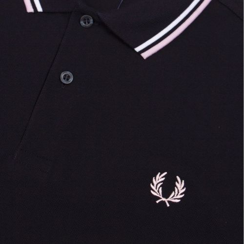 Mens Navy/White/Pink Twin Tipped S/s Polo Shirt 58916 by Fred Perry from Hurleys