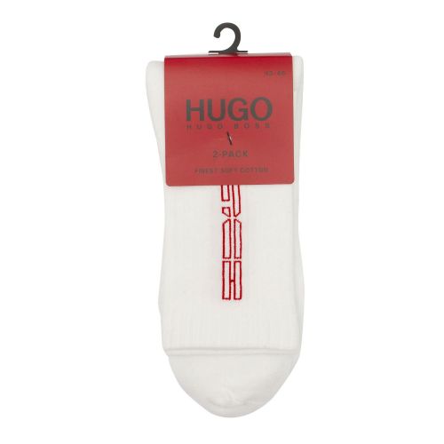 HUGO Mens White Rib Piano 2 Pack Socks 74252 by HUGO from Hurleys