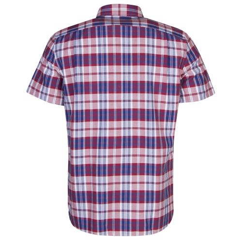 Mens Red & Blue Multi Check S/s Shirt 23257 by Lacoste from Hurleys