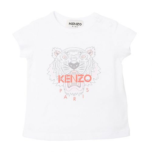 Baby White/Pink Core Tiger S/s T Shirt 102581 by Kenzo from Hurleys