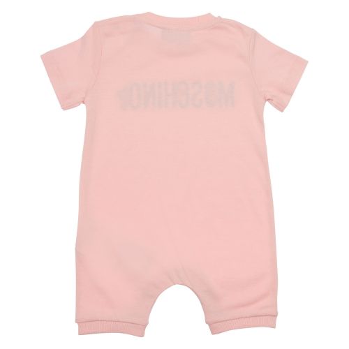 Baby Sugar Rose Hidden Toy Logo Romper 58546 by Moschino from Hurleys