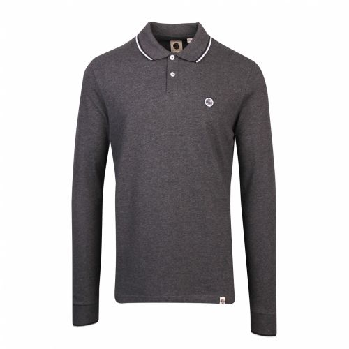 Mens Dark Grey Tipped Pique L/s Polo Shirt 49244 by Pretty Green from Hurleys